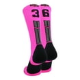 thumbnail image 1 of Neon Pink/Black Player Id Crew Number Socks (#36, Small), 1 of 2
