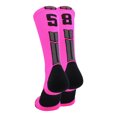 thumbnail image 1 of Neon Pink/Black Player Id Crew Number Socks (#58, Small), 1 of 2