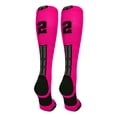 thumbnail image 1 of Neon Pink/Black Player Id Over the Calf Number Socks (#22, Small), 1 of 2