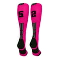 thumbnail image 1 of Neon Pink/Black Player Id Over the Calf Number Socks (#52, Large), 1 of 2