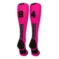 thumbnail image 1 of Neon Pink/Black Player Id Over the Calf Number Socks (#84, Medium), 1 of 2