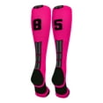 thumbnail image 1 of Neon Pink/Black Player Id Over the Calf Number Socks (#85, Medium), 1 of 2