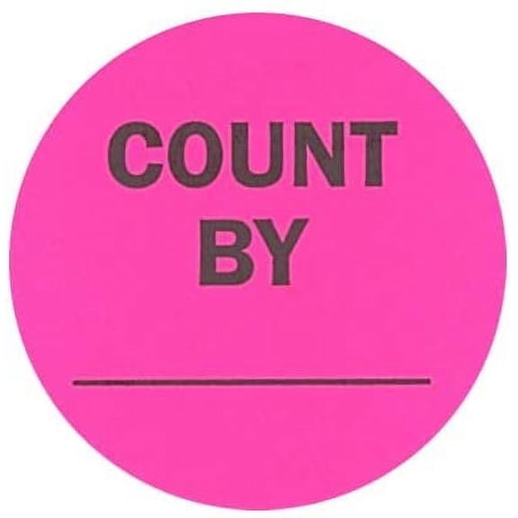 Neon Pink Color, Round Labels/Great to use for Inventory Control, Grocery, Sales, Clothing Stores, Stickers 2" - 500 Labels Per Roll, 1 Roll Per Package Count by