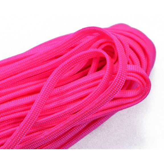 Neon Pink Coreless/Gutted 550 Paracord - 100 Feet