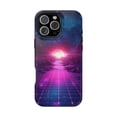 thumbnail image 1 of Neon Pink Cyan Vaporwave Sunset Gradient Phone Case for 11 12 13 14 15 16 17 Pro Max, 1 of 2