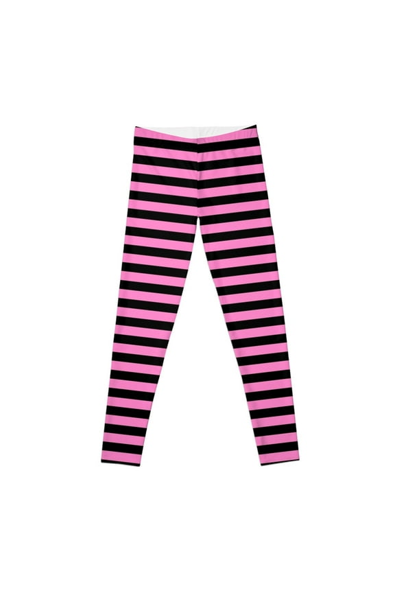Neon Pink and Black | Stripes | Halloween Outfit Leggings Tight fitting woman leggins push up woman Womens Leggings