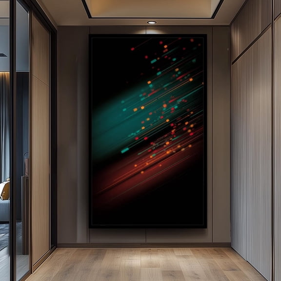 Neon Pixel Light Lines Poster, Unframed Paper Poster 8x10in