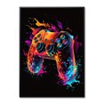 thumbnail image 1 of Neon Playing Basketball Canvas Print Poster Fashion Modern X-Box Shooting Wall Painting for Men Boy Bedroom Internet Bar Decor, 1 of 6