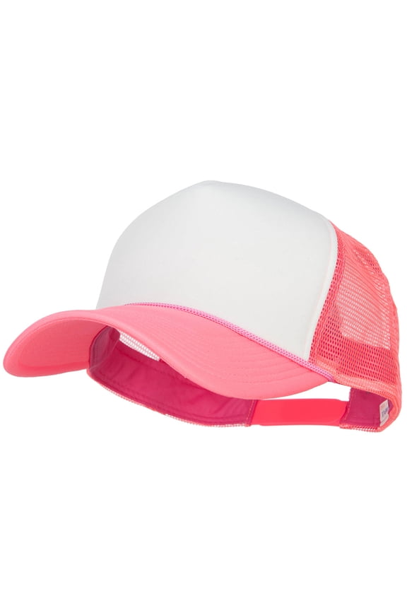 Neon Polyester Foam Front Big Size Mesh Cap - Neon Pink XL-3XL