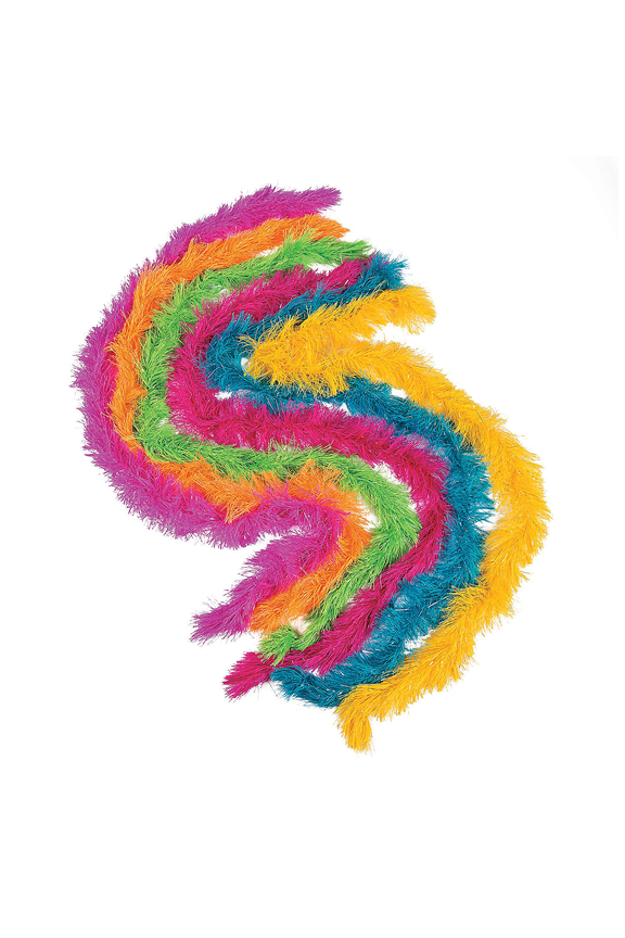 Neon Polyester Fringe Boa Assortment - Party Wear - 12 Pieces