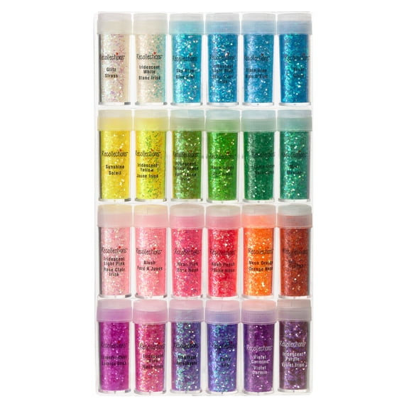 Neon Polyester Glitter Set by Recollections - Bright Glitter for DIY Crafts - Scrapbooking - Card Making - Resin Art & Party Decorations