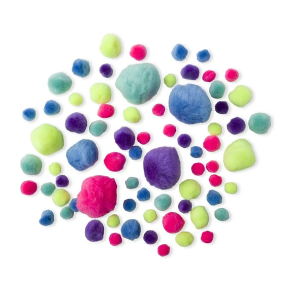 Neon Pom Poms by Creatology