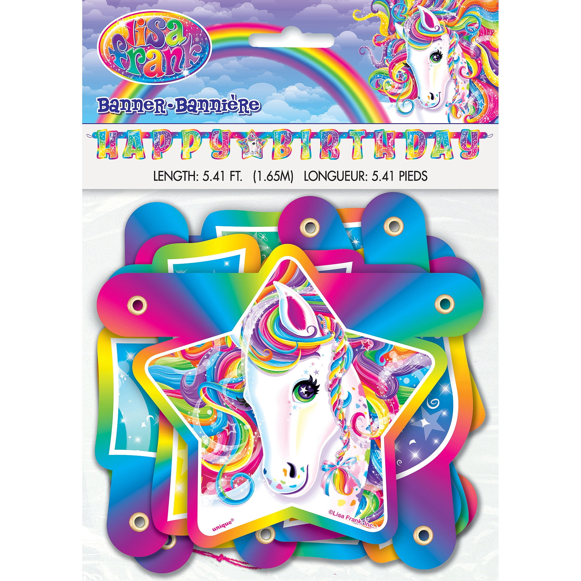 Neon Pony Lisa Frank Birthday Banner 5' Decoration (Each) - Party Supplies