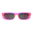 thumbnail image 1 of Neon Pop Color Mod Square Rectangle Retro Sunglasses Pink Black, 1 of 4