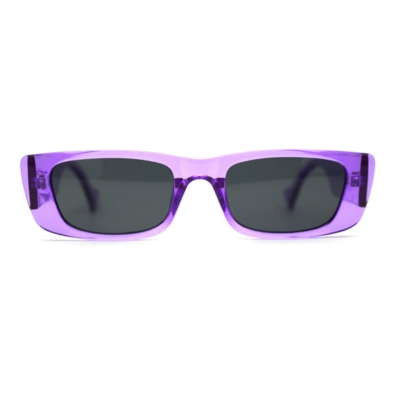 Neon Pop Color Mod Square Rectangle Retro Sunglasses Purple Black
