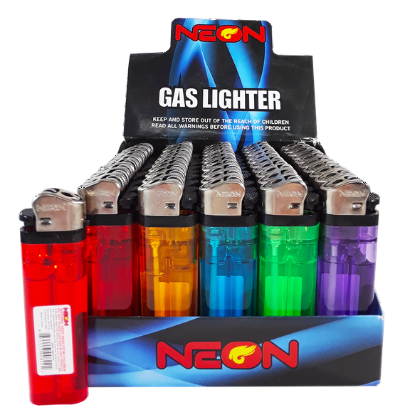 Neon Premium Disposable Butane Lighters - Pack Lot of 500 Pcs Classic Full Size