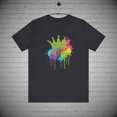 thumbnail image 1 of Neon Princess Crown tshirt, Blacklight Glow Artsy tee, Royal lovers Gift, 1 of 2