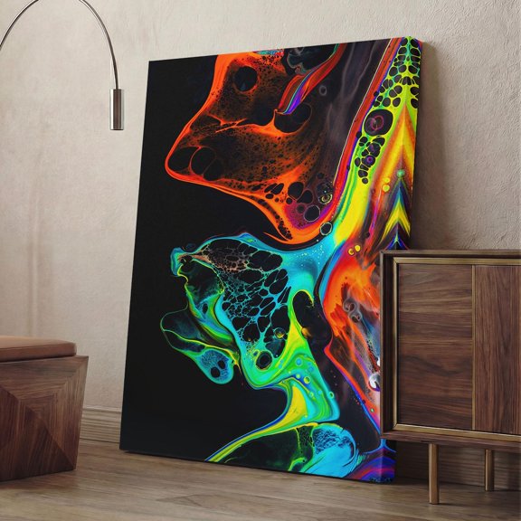 Neon Psychedelic Poster, Unframed Paper Poster 8x10in