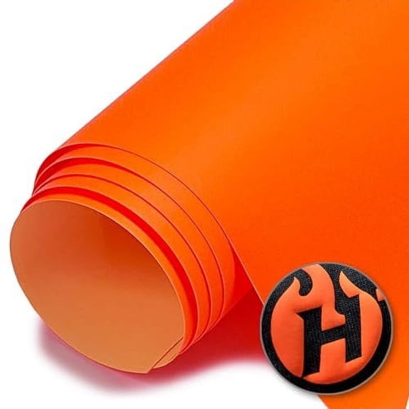 Neon Puff Heat Transfer Vinyl Neon Orange, 20" x 1 Yard - 3D Puffy Heat Press Transfer Iron on Vinyl for Shirts, Film