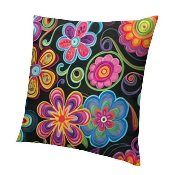 Neon Purple Black Throw Pillow Covers Cushion Covers Bedroom Decor