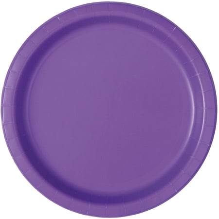 Neon Purple Paper Dessert Plates, 7 Inches, 20 Count