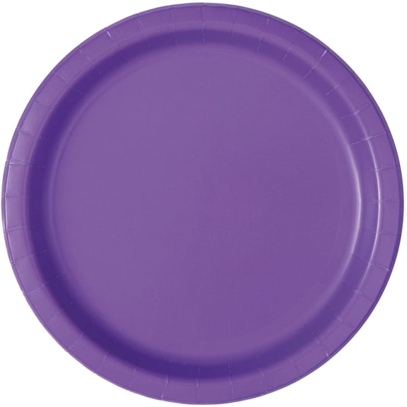 Neon Purple Paper Dessert Plates, 7 Inches, 20 Count