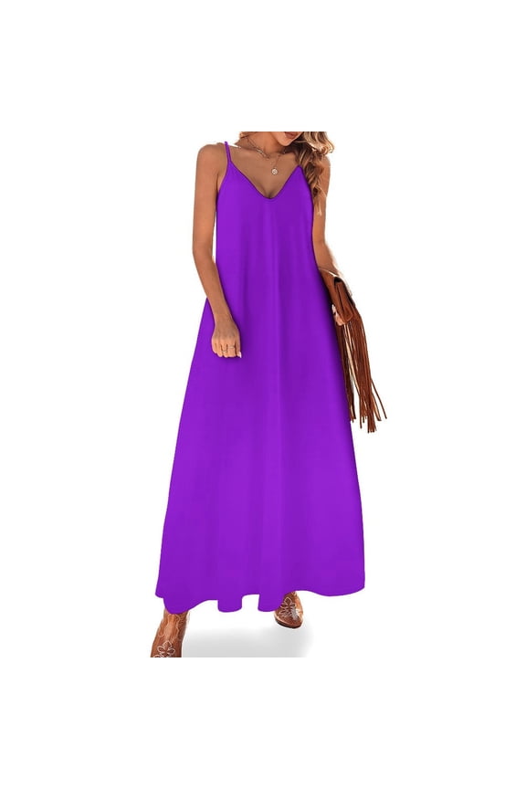 Neon Purple Sleeveless Dress Dresses Women Summer Women's Summer Clothing