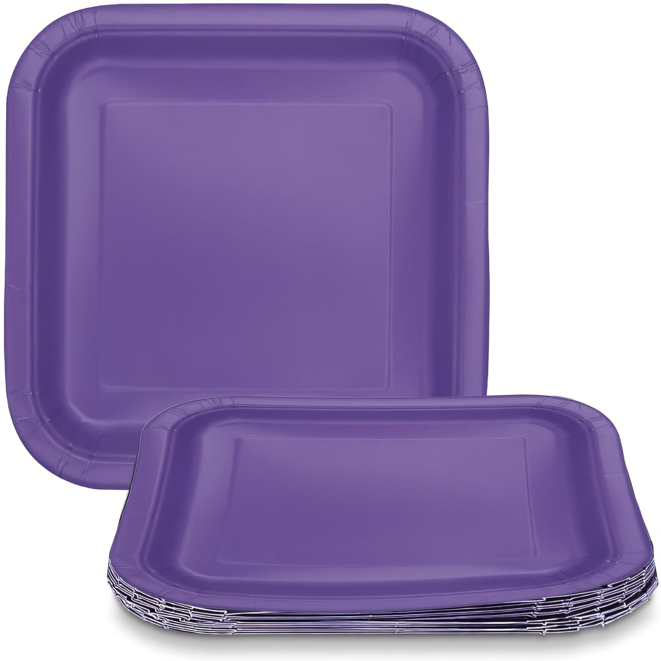 Neon Purple Square 7" Dessert Plates, 16ct