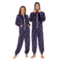 thumbnail image 1 of Neon Purple Wave Adult onesie Pajamas, Crystal Velvet Ultra Soft Warm Jumpsuit for Men and Women, 1 of 7