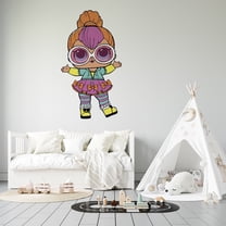 Neon QT Lil Outrageous Littles Toys Vinyl Wall Art Decal - 20" x 25" Adhesive Home LOL Suprise Dolls Decorative Design Removable Kids Girls Bedroom Sticker Decoration - Multicolor