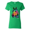 thumbnail image 1 of Neon Rainbow Horse Animal Lover Womens Graphic T-Shirt, Kelly, 2XL, 1 of 3