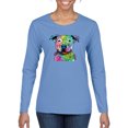 thumbnail image 1 of Neon Rainbow Trippy Cute Pitbull Dog Straight at You Dog Lover Womens Graphic Long Sleeve T-Shirt, Light Blue, 2XL, 1 of 3