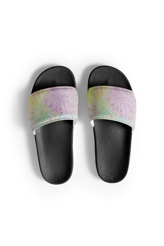 Neon Rainforest Women's Slides (Black, 8)