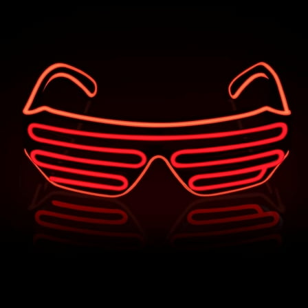 Neon Rave Glasses,Neon Glasses Neon Rave Glasses Light Up Flashing LED Sunglasses Shutter EL Glasses Costumes for Party