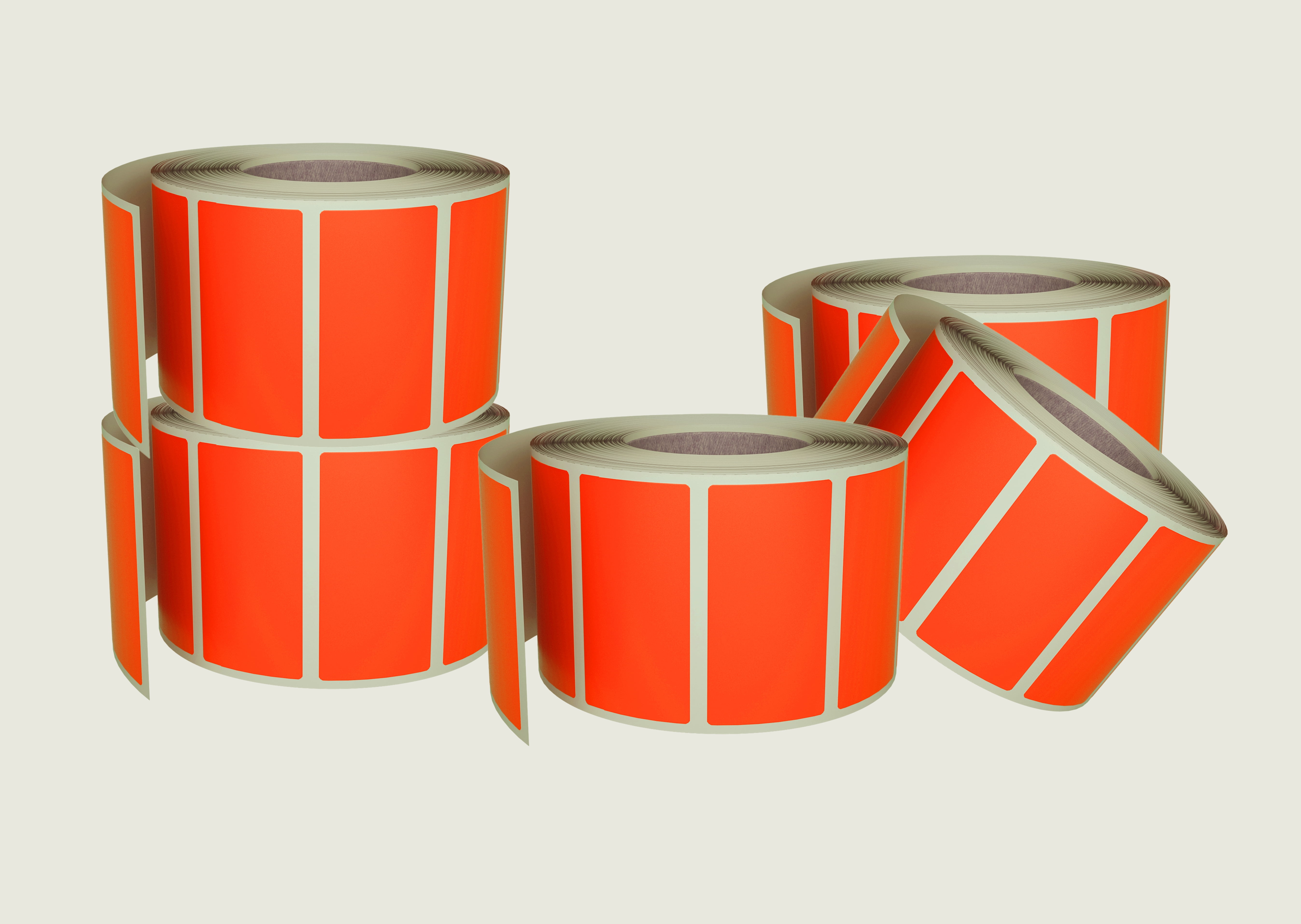 Neon Red Sticker Label Rolls 1.57