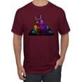 thumbnail image 1 of Neon Retro Rainbow DJ MC Hip Hop Cat | Mens Cat Lover Graphic T-Shirt, Maroon, Medium, 1 of 4