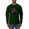 thumbnail image 1 of Neon Retro Rainbow DJ MC Hip Hop Cat | Mens Cat Lover Long Sleeve T-Shirt, Forest Green, 2XL, 1 of 1