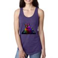thumbnail image 1 of Neon Retro Rainbow DJ MC Hip Hop Cat | Womens Cat Lover Jersey Racerback Tank Top, Purple Rush, X-Large, 1 of 1