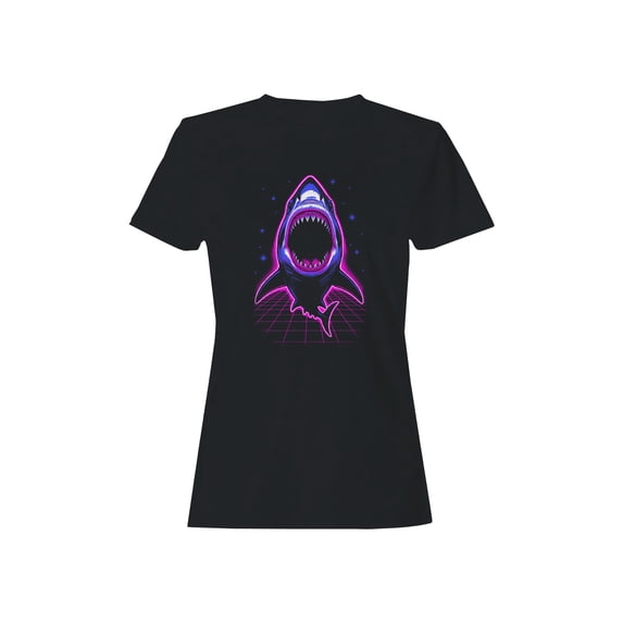 Neon Retro Shark Attack Women's T-shirt