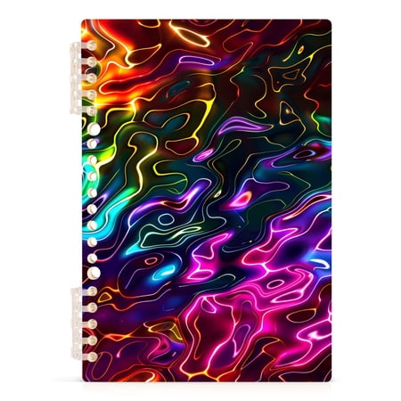 Neon Ripples Notebooks 1-subject Journal 60 Sheets A5 College Ruled Paper Detachable Ring 8.3"x5.7"