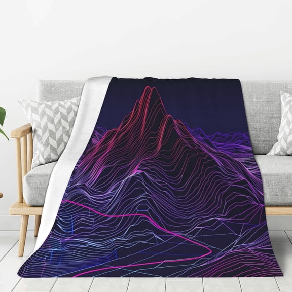 Neon River Velly Cyber (6) Throw Blanket for Stylish Warm Winter Cabin Ultra-Soft Micro Fleece Blanket, Premium Microfiber, Silky Soft, Plush, Warm and Lightweight for Couch, Sofa, Bed - 40"X30"