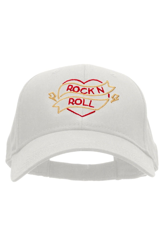 Neon Rock N Roll Embroidered Low Profile Cap - White OSFM