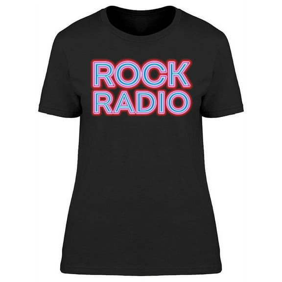 Neon Rock Radio Design T-Shirt Women -Image by Shutterstock, Female x-Large