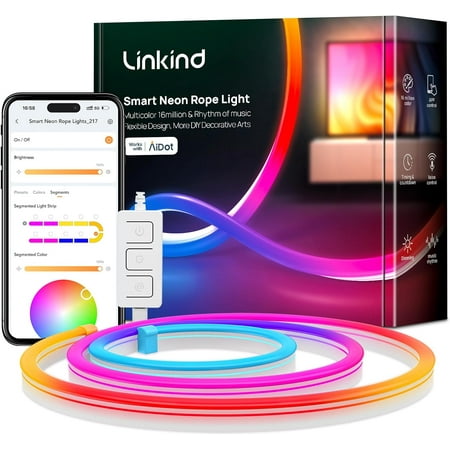 Linkind - Neon Rope Lights 120" with Music Sync - Multicolor