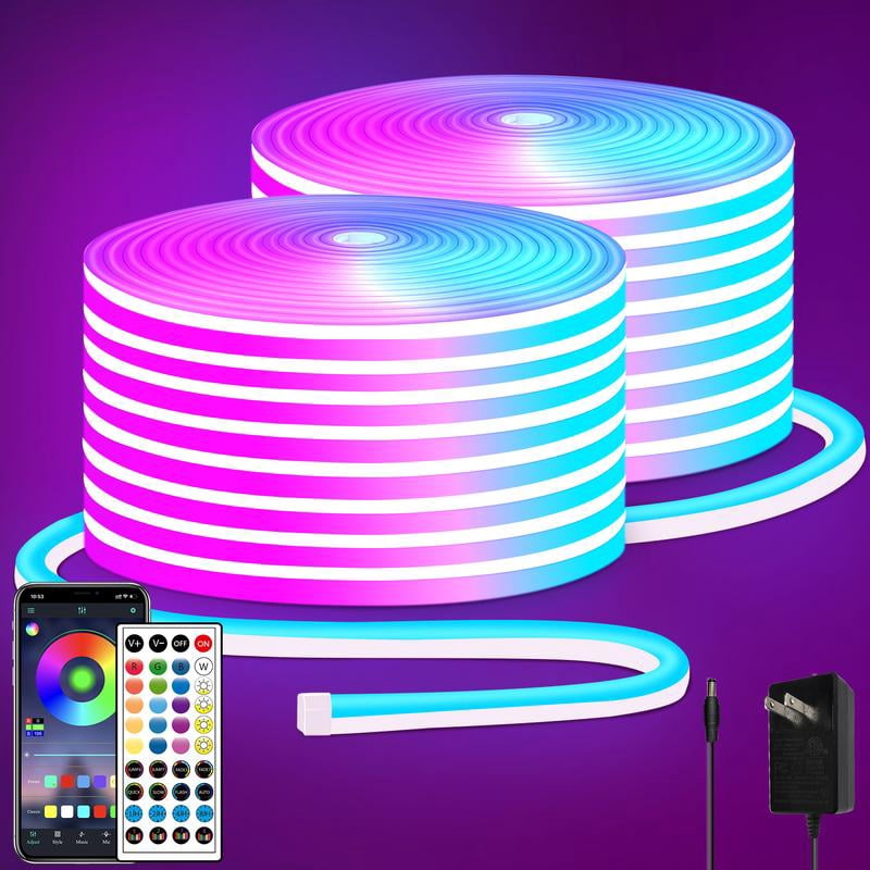 Led Flex Remote Neon Rope Lights,Flexible Led Rope Lights Control with App/Remote ...