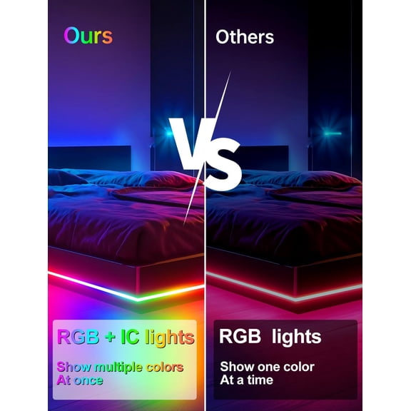 Neon Rope Lights, Smart RGB+ Neon Light Strip, Voice Control via Alexa, Google Assistant, Flexible Custom LED Strip Lights for Bedroom, Wall Decor, 16.4 ft (2.4G WiFi Only)