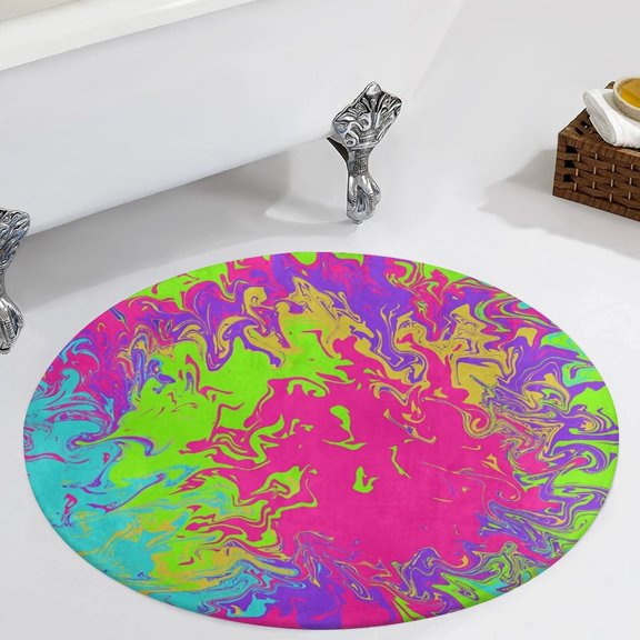 Neon Round Carpet Circle Rug Outdoor Patio Area Rug Washable Large Area Rugs Hallway Room Decor Fitness Mats