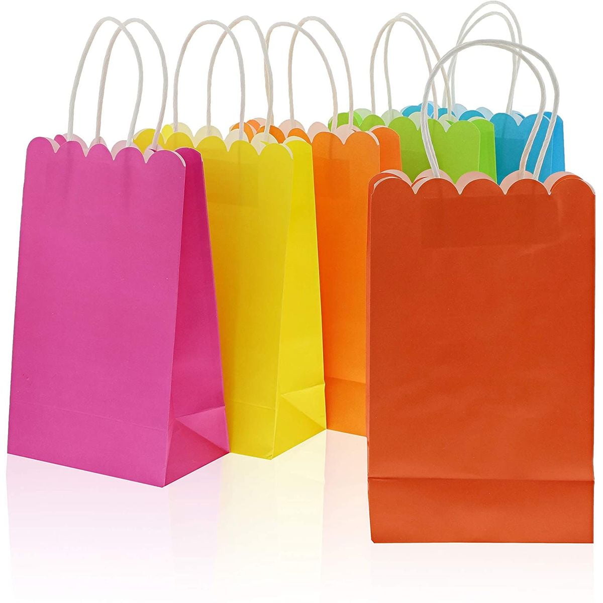 Occasionall Designer Large Multi-Color Neon Paper Gift Wrap Bags with  Handles 12Pcs 10x5x13x5, 12 Pcs - Kroger