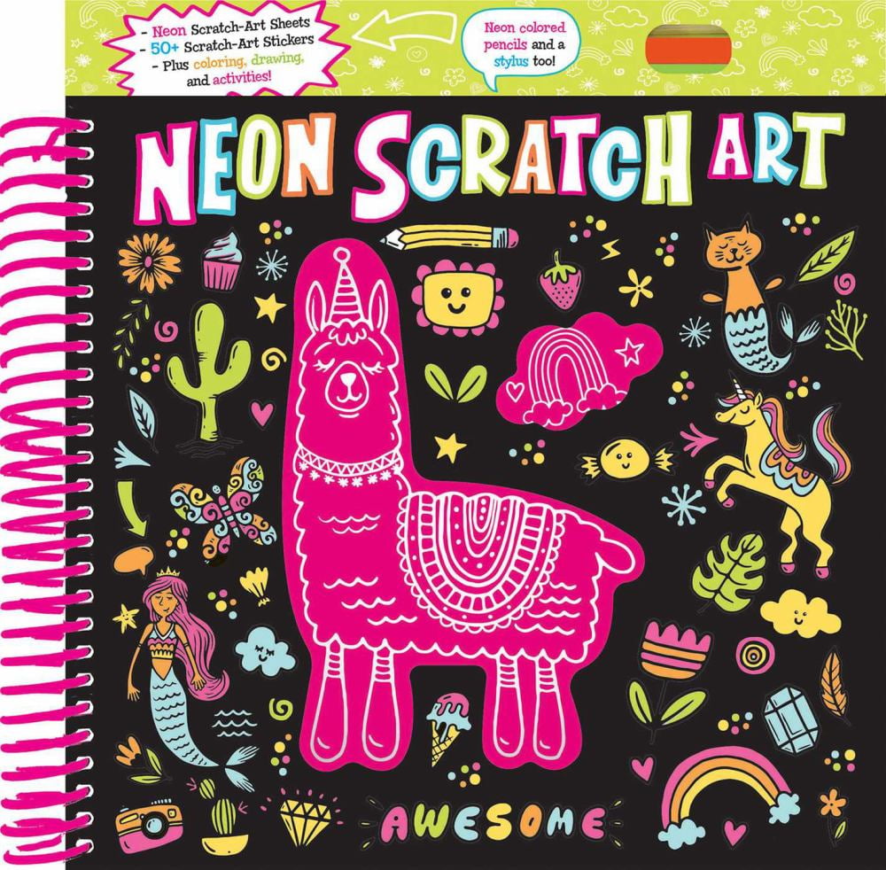 EDITORS OF SILVER DOLPHIN: Neon Scratch Art, 64 pages (Spiral