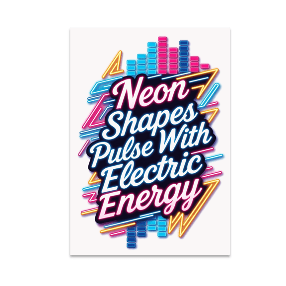 Neon Shapes Pulse With Electric Energy - Modern Decor Enthusiast - 13x19 Poster Print